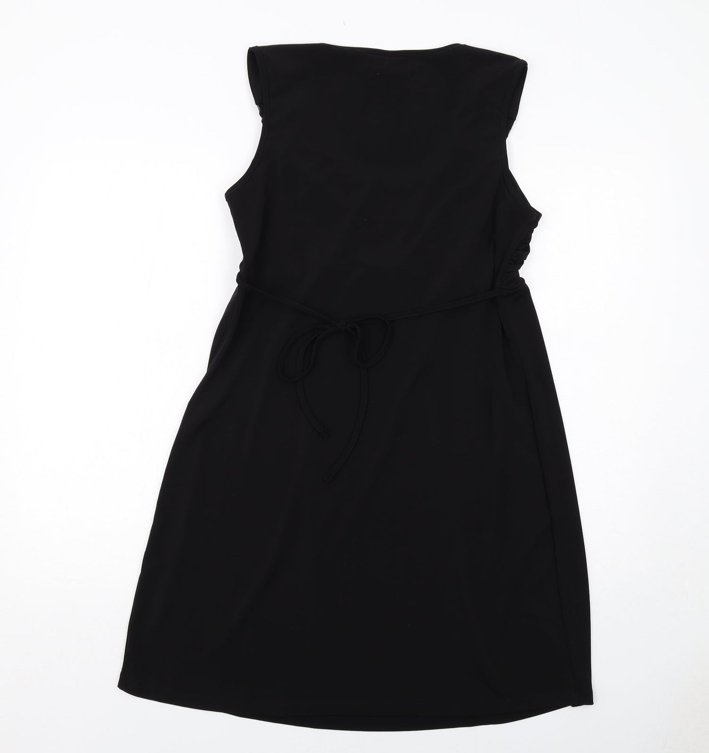 Body Flirt Womens Black Polyester A-Line Size 12 Scoop Neck Pullover - Embellished Neckline