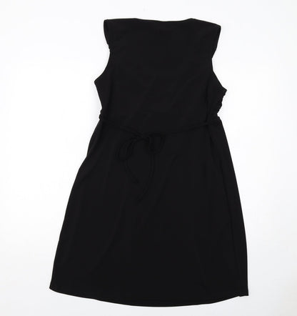 Body Flirt Womens Black Polyester A-Line Size 12 Scoop Neck Pullover - Embellished Neckline