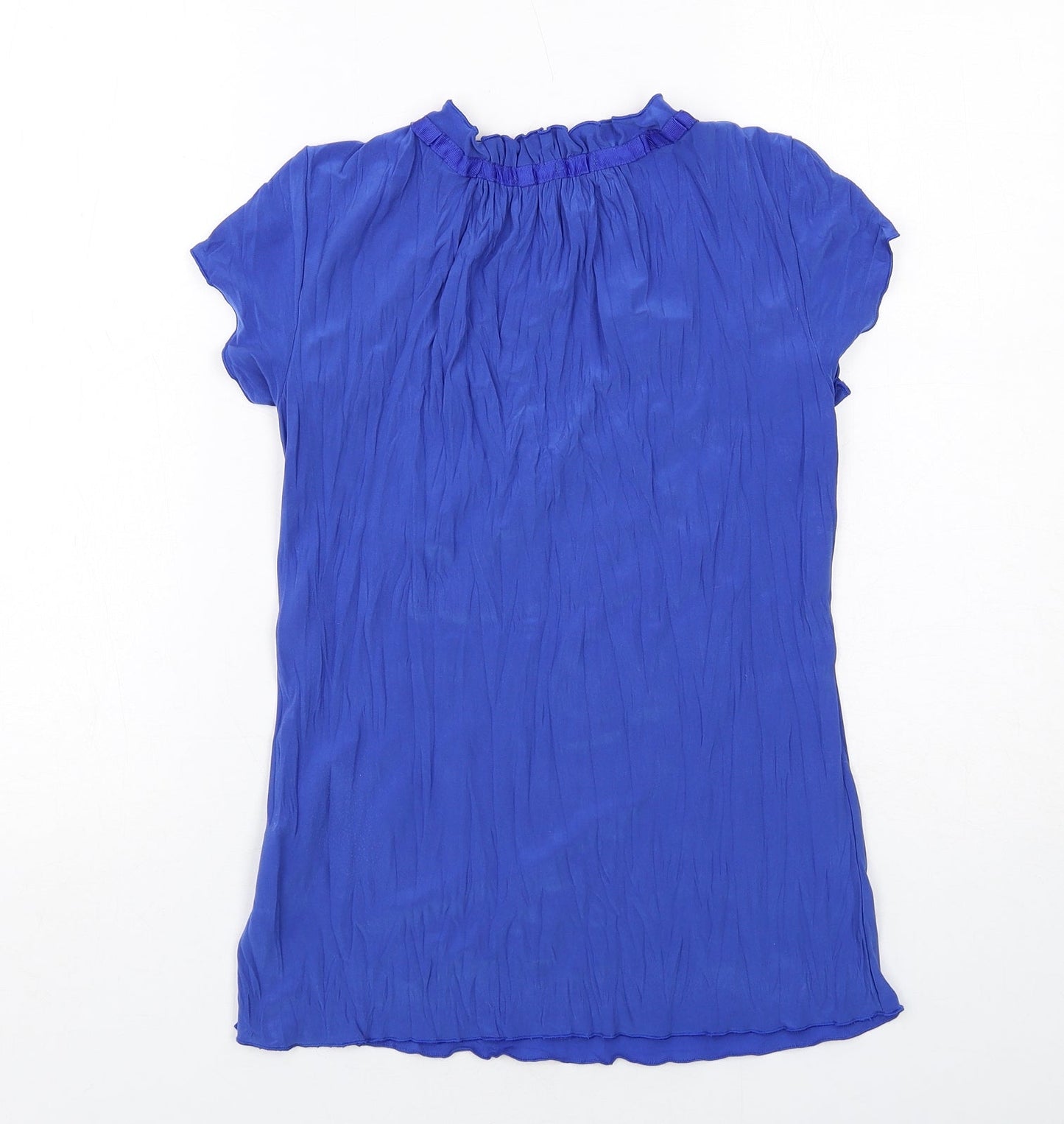 Motto Womens Blue Polyester Basic T-Shirt Size 10 Scoop Neck