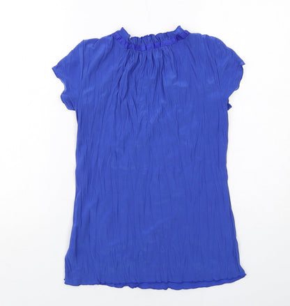 Motto Womens Blue Polyester Basic T-Shirt Size 10 Scoop Neck