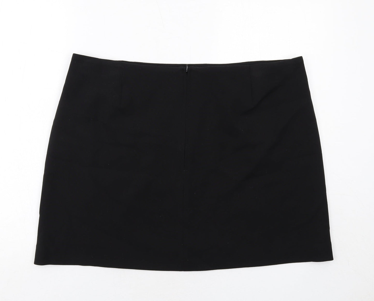 Marks and Spencer Womens Black Polyester A-Line Skirt Size 20 Zip
