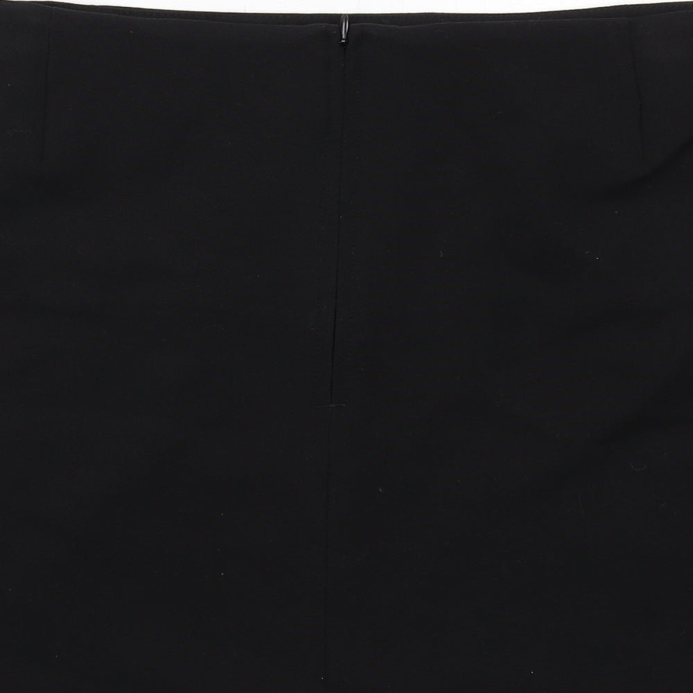 Marks and Spencer Womens Black Polyester A-Line Skirt Size 20 Zip