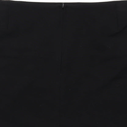Marks and Spencer Womens Black Polyester A-Line Skirt Size 20 Zip