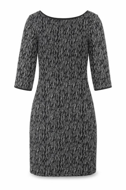 New Look Womens Black Geometric Polyester A-Line Size 10 Round Neck Pullover