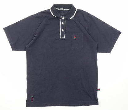 Kukri Mens Blue Cotton Polo Size XL Collared Button