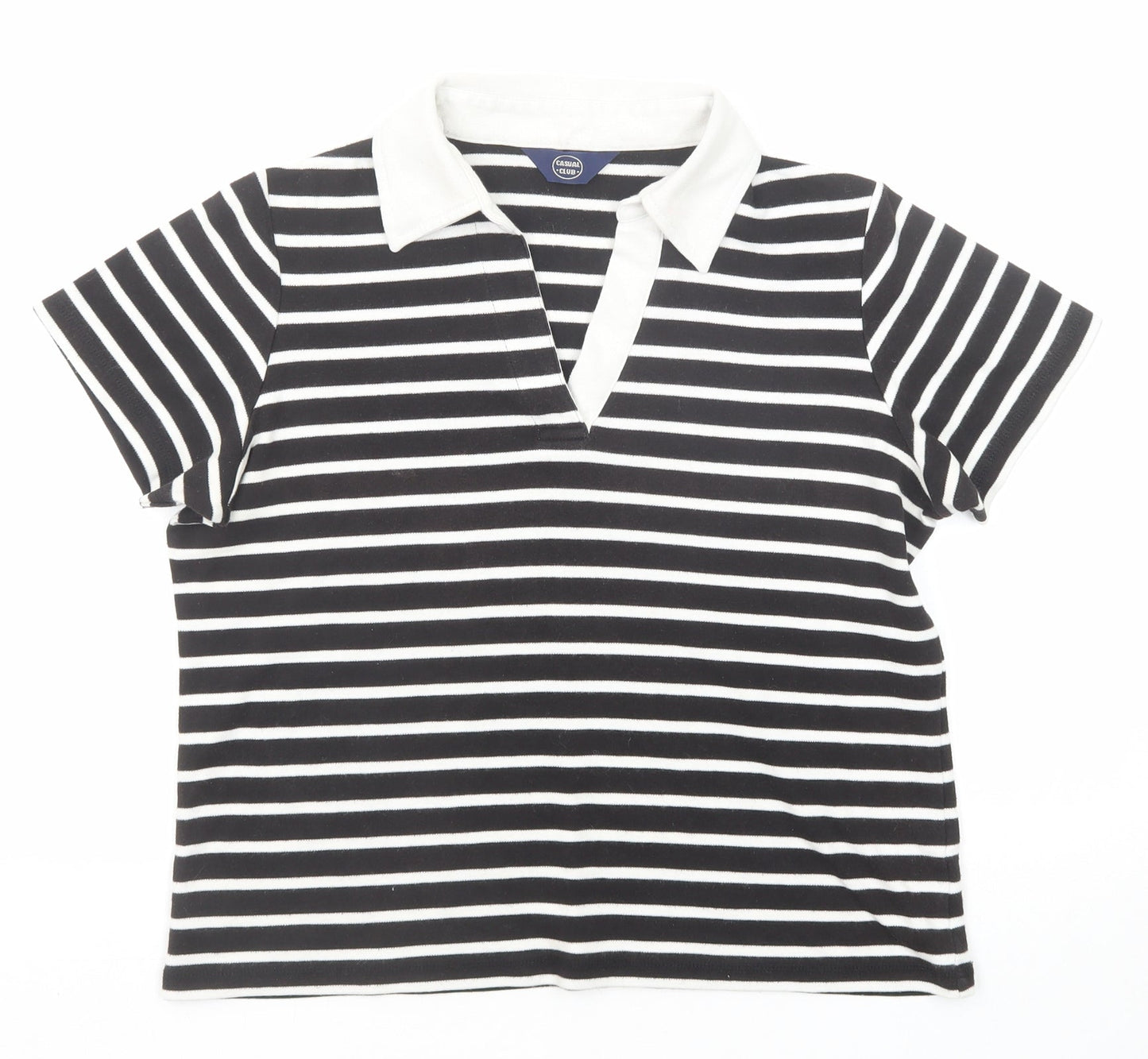 Womens UK Size 12 Debenhams Black Basic Polo