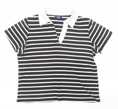 Womens UK Size 12 Debenhams Black Basic Polo