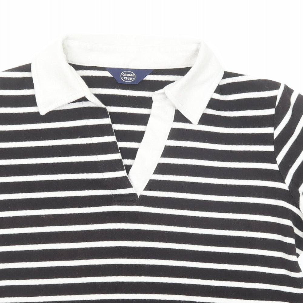 Womens UK Size 12 Debenhams Black Basic Polo
