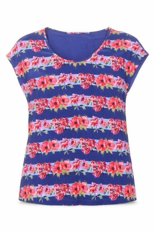 Womens UK Size S EAST Blue Basic T-Shirt