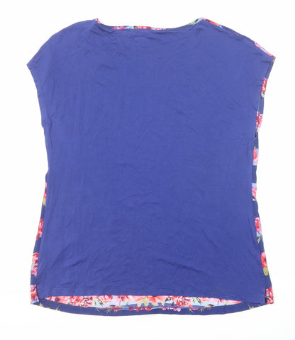 Womens UK Size S EAST Blue Basic T-Shirt