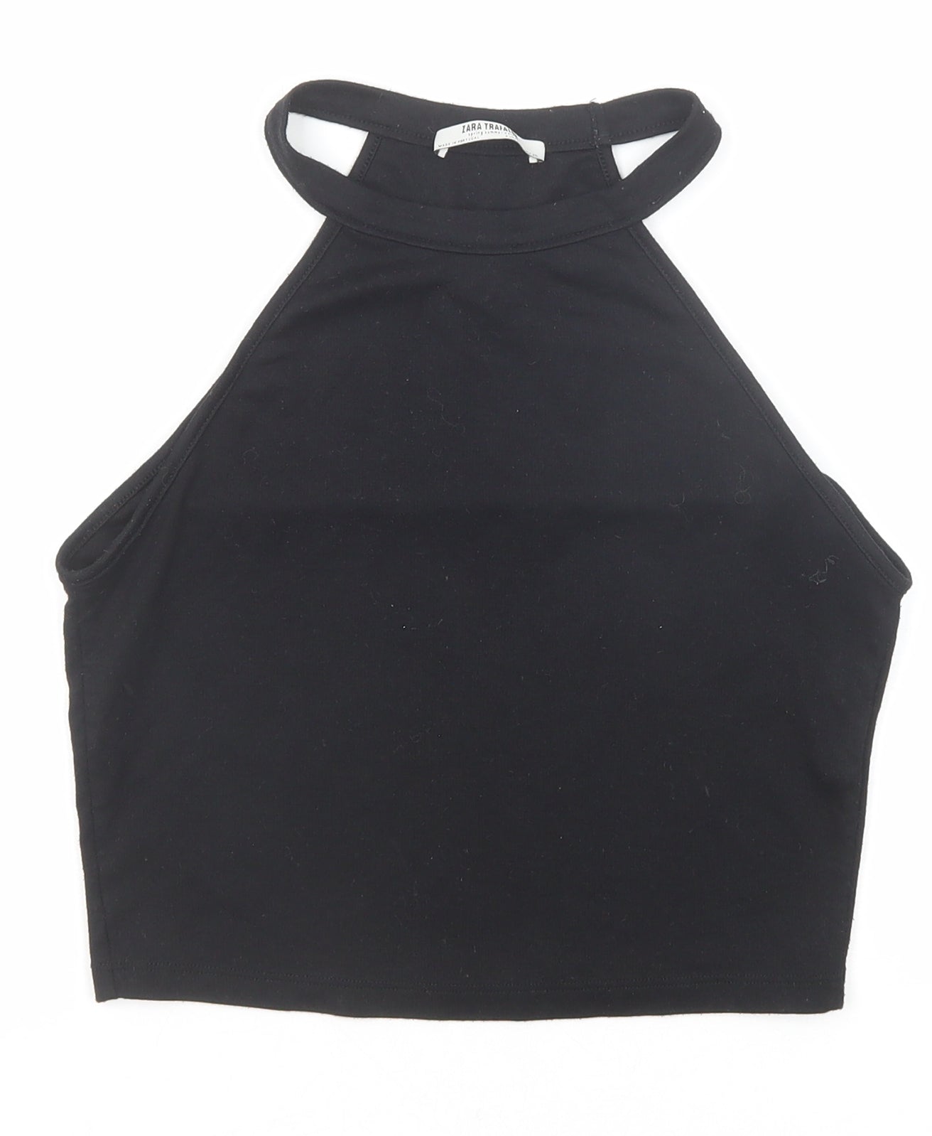 Womens UK Size S Zara Black Cropped Tank