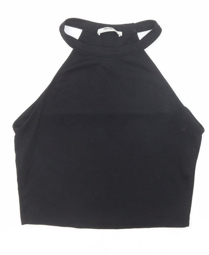 Womens UK Size S Zara Black Cropped Tank