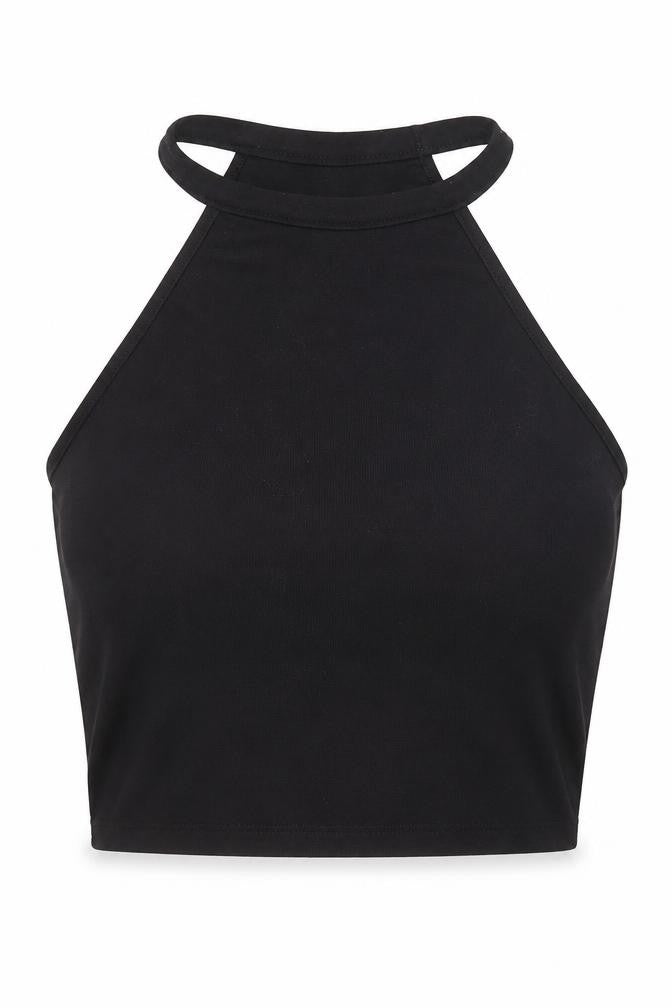 Womens UK Size S Zara Black Cropped Tank