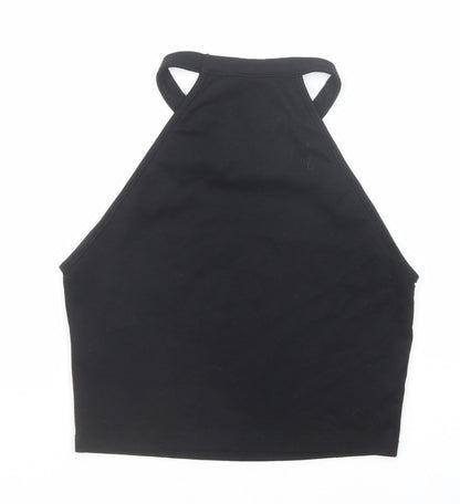 Womens UK Size S Zara Black Cropped Tank