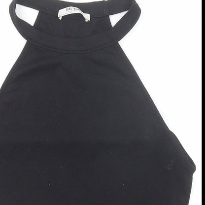 Womens UK Size S Zara Black Cropped Tank