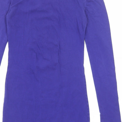 Divided by H&M Womens Blue Cotton Jumper Dress Size 10 Round Neck Pullover