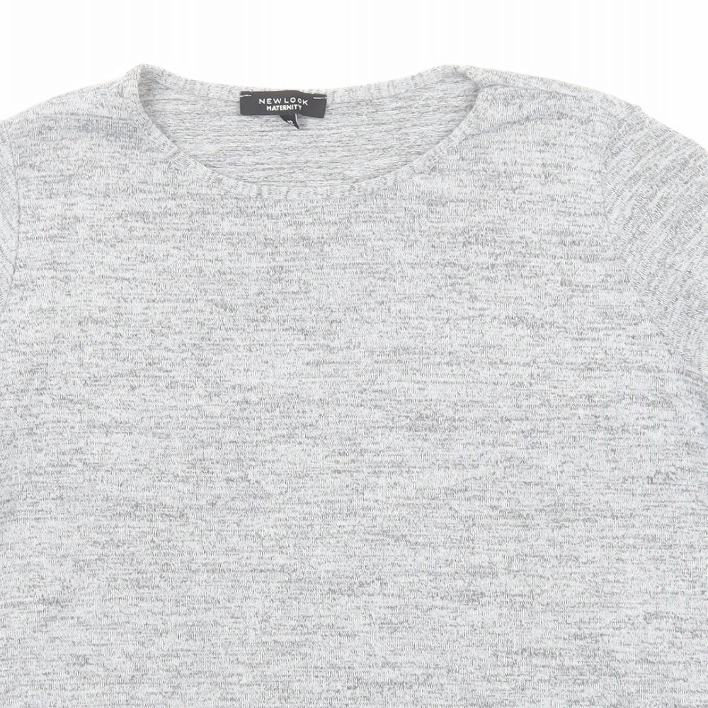 Womens UK Size 12 New Look Grey Basic T-Shirt