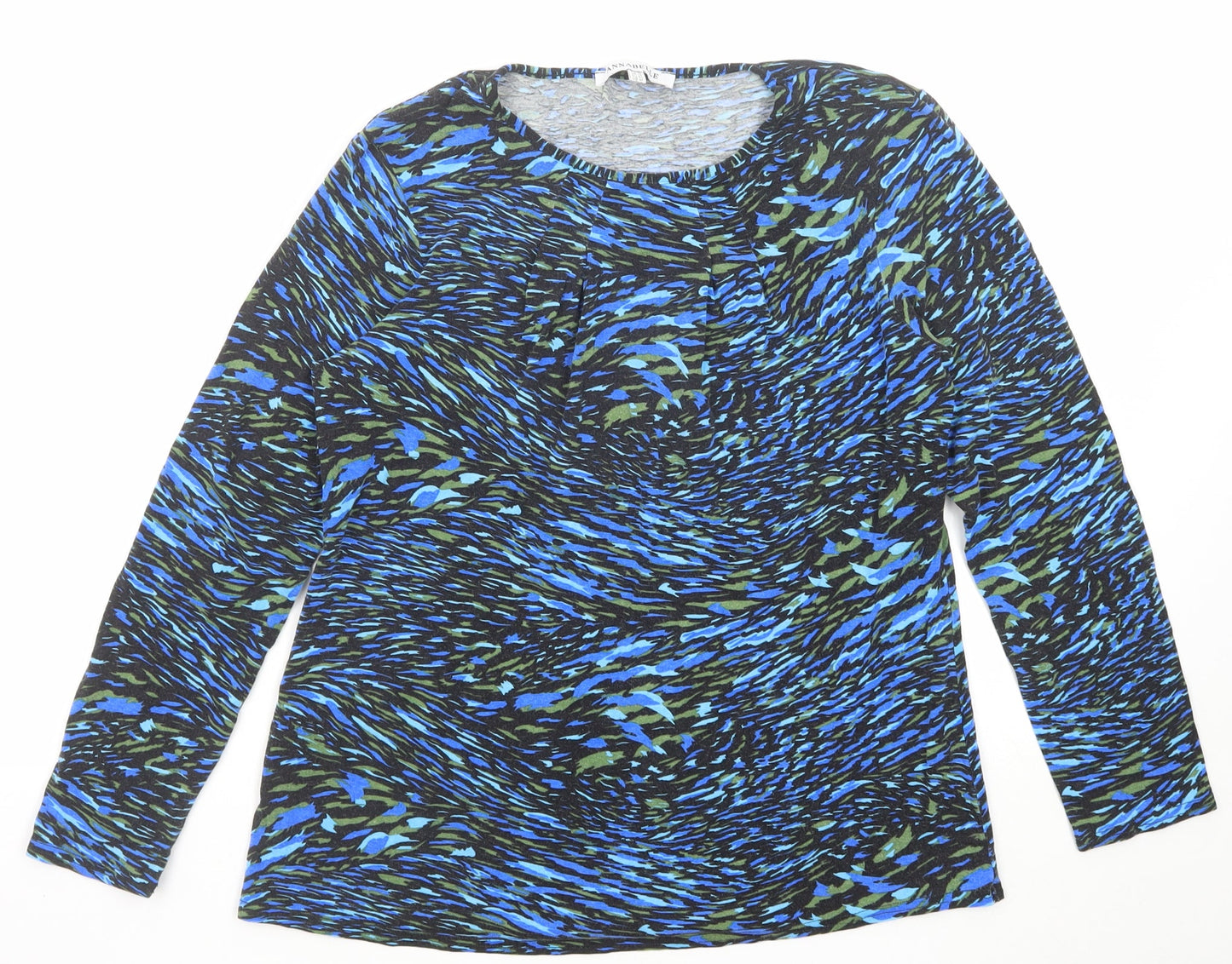 Womens UK Size 14 Annabelle Blue Basic T-Shirt