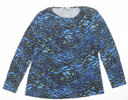 Womens UK Size 14 Annabelle Blue Basic T-Shirt