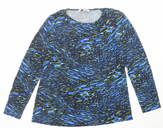 Womens UK Size 14 Annabelle Blue Basic T-Shirt