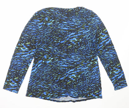 Womens UK Size 14 Annabelle Blue Basic T-Shirt