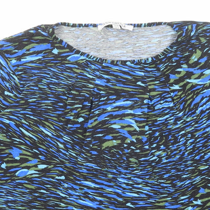Womens UK Size 14 Annabelle Blue Basic T-Shirt