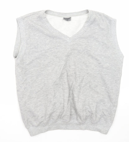 Hustler Mens Grey Cotton Vest Sweatshirt Size M