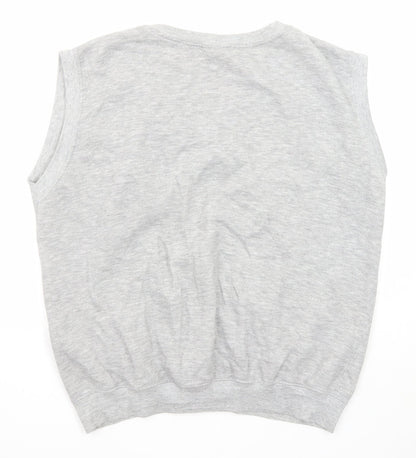 Hustler Mens Grey Cotton Vest Sweatshirt Size M
