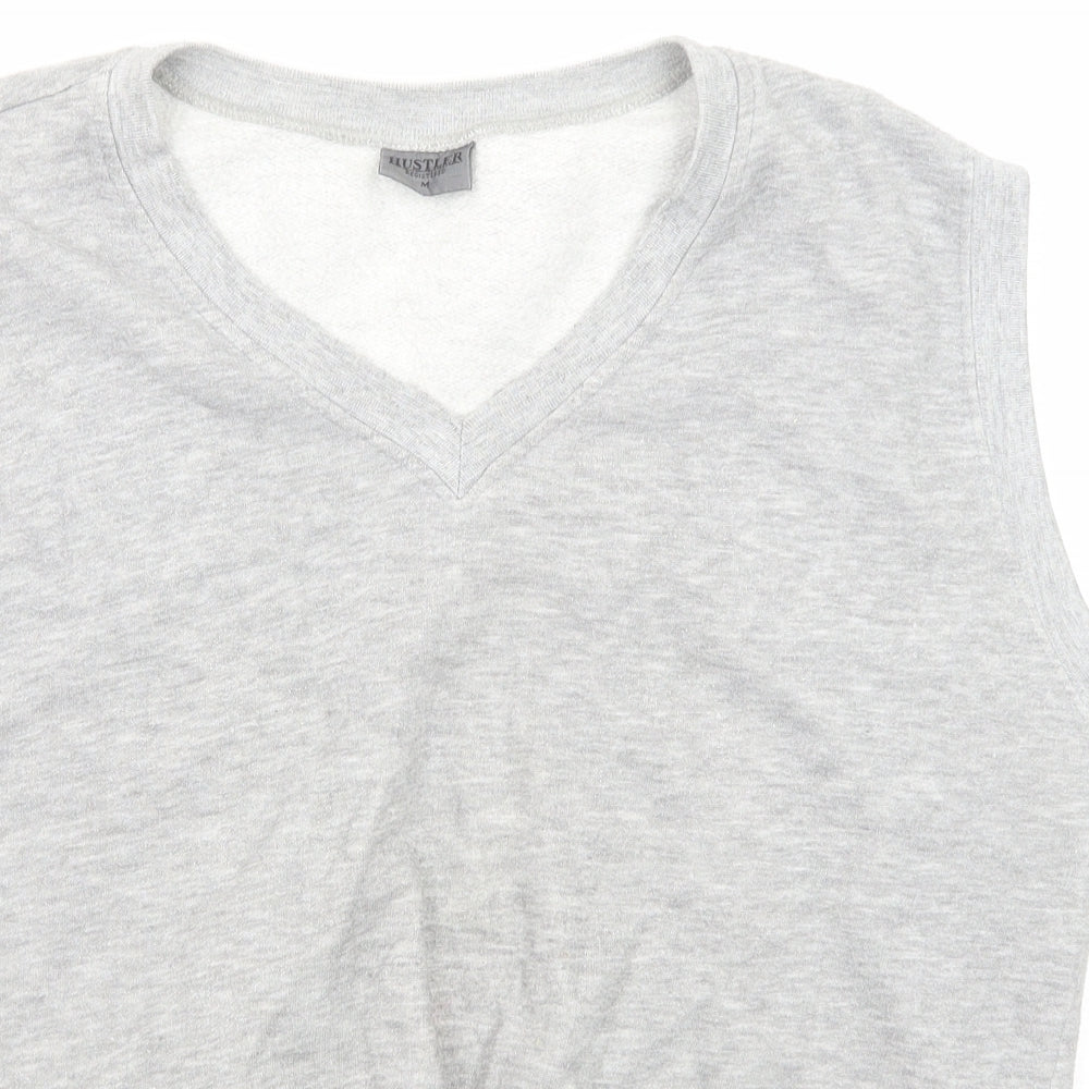 Hustler Mens Grey Cotton Vest Sweatshirt Size M