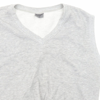 Hustler Mens Grey Cotton Vest Sweatshirt Size M
