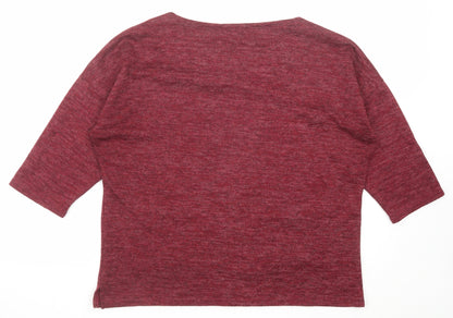 Simply Stock Shop Womens Red Polyester Basic Blouse Size 14 Boat Neck