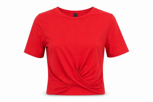 Womens UK Size XS Divided by H&M Red Basic T-Shirt