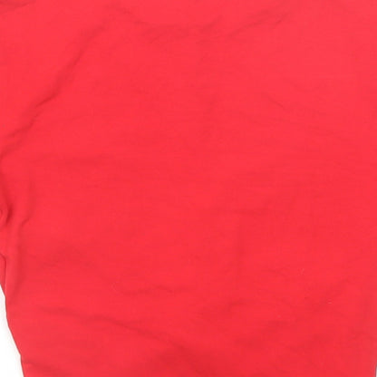 Womens UK Size XS Divided by H&M Red Basic T-Shirt