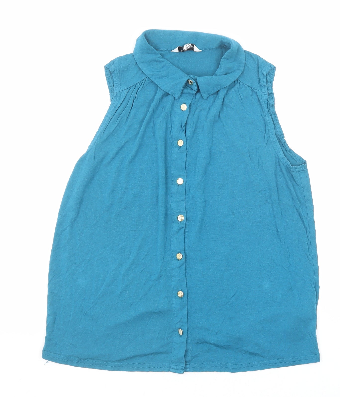 Womens UK Size 12 New Look Blue Basic Button-Up