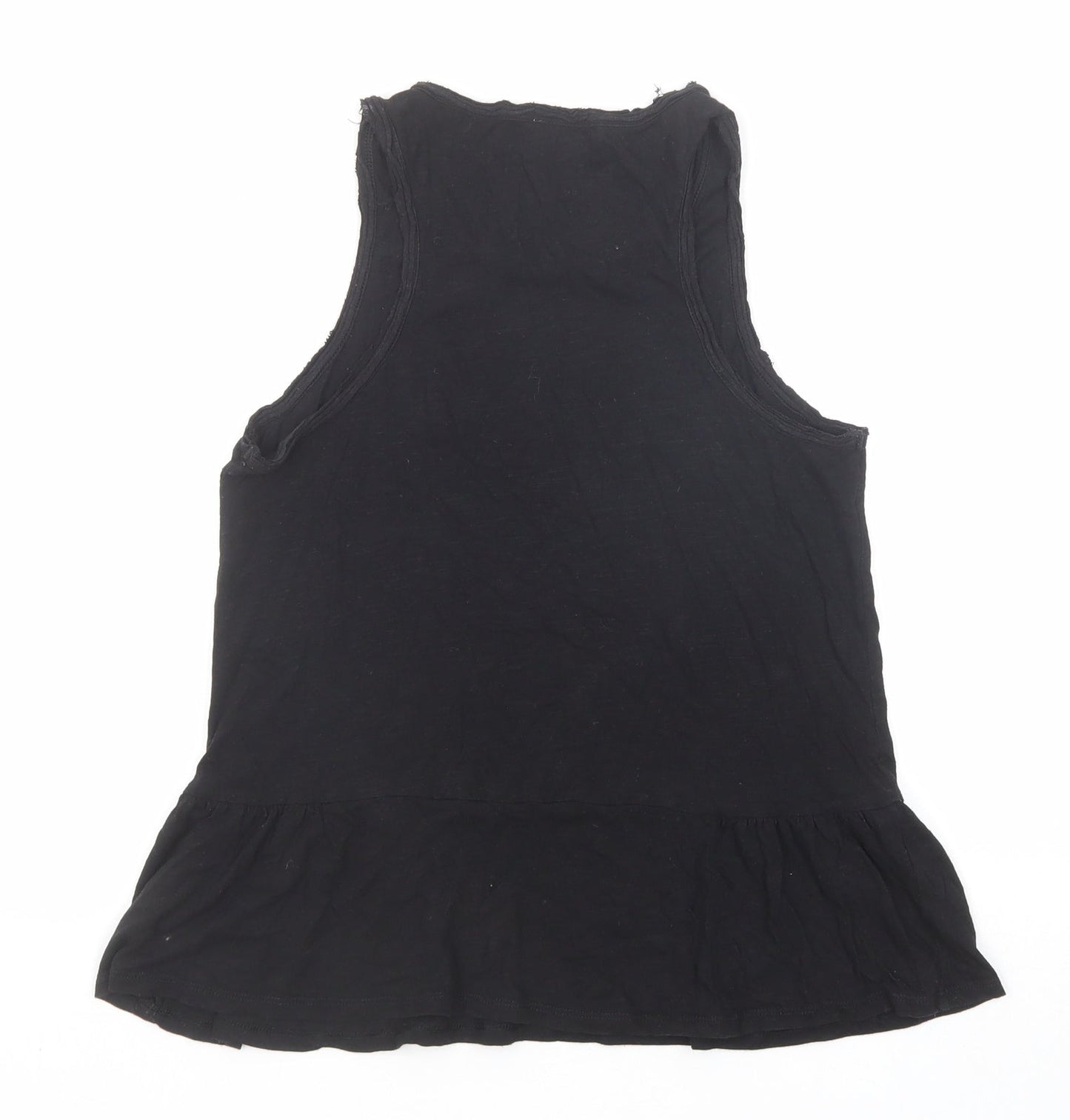 Womens UK Size XS Gap Black Basic Tank