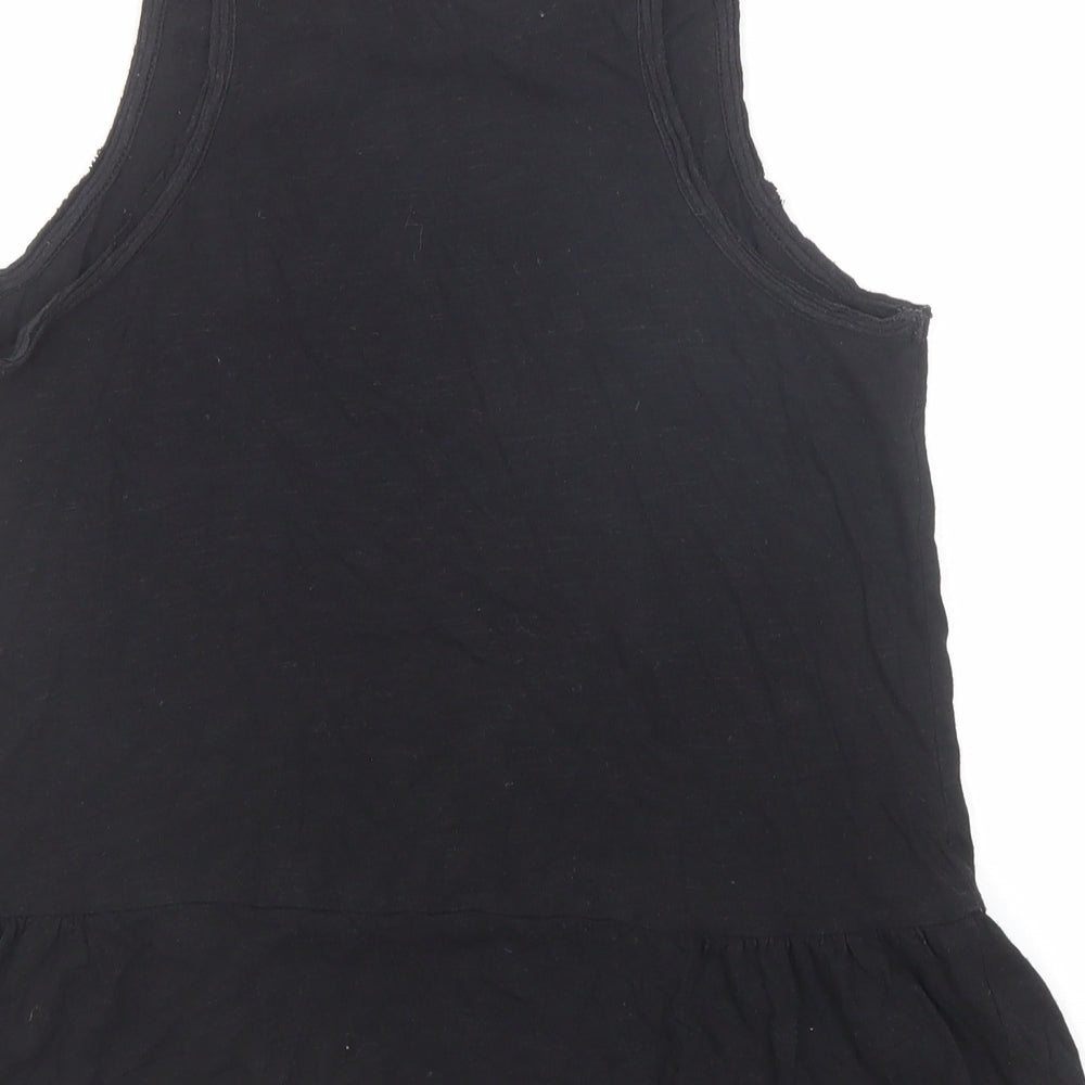 Womens UK Size XS Gap Black Basic Tank
