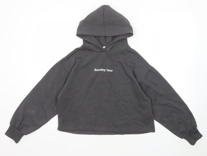 Zara Girls Grey Cotton Pullover Hoodie Size 11-12 Years Pullover - Sunday