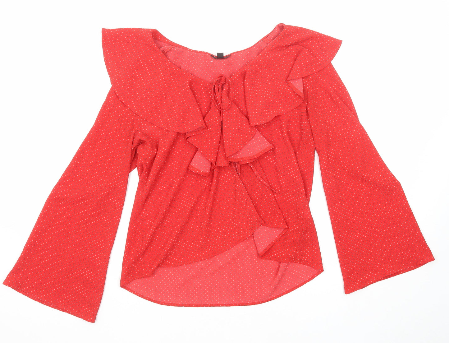 Womens UK Size 10 Topshop Red Basic Blouse