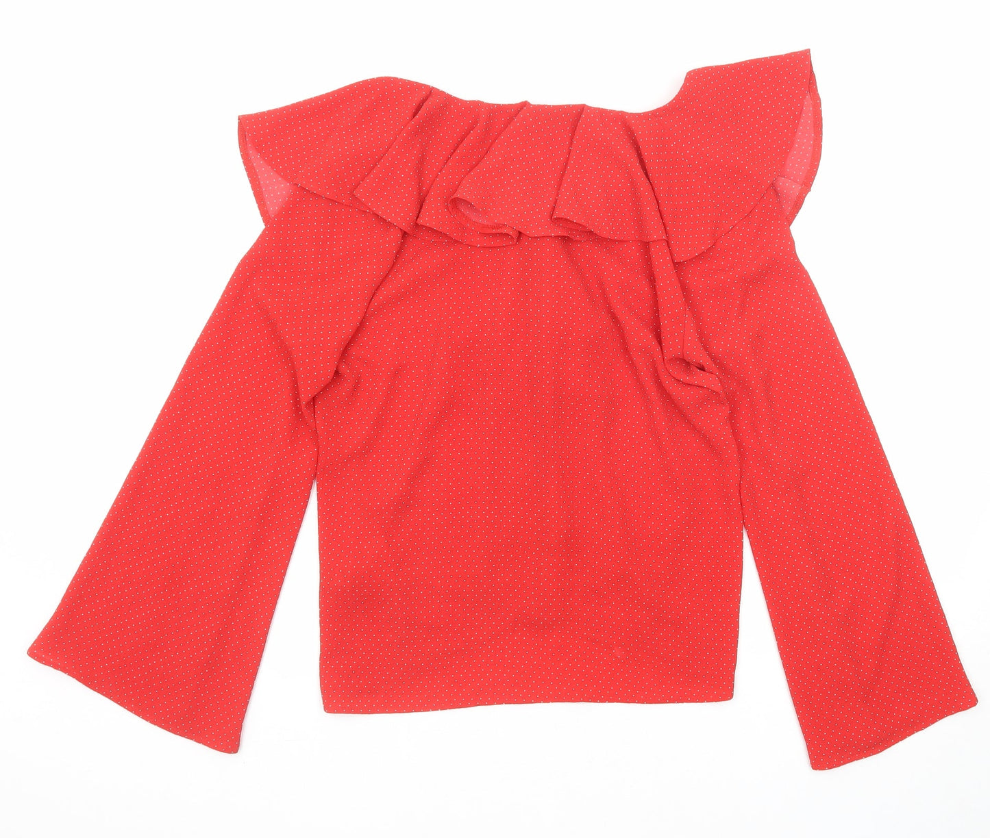 Womens UK Size 10 Topshop Red Basic Blouse