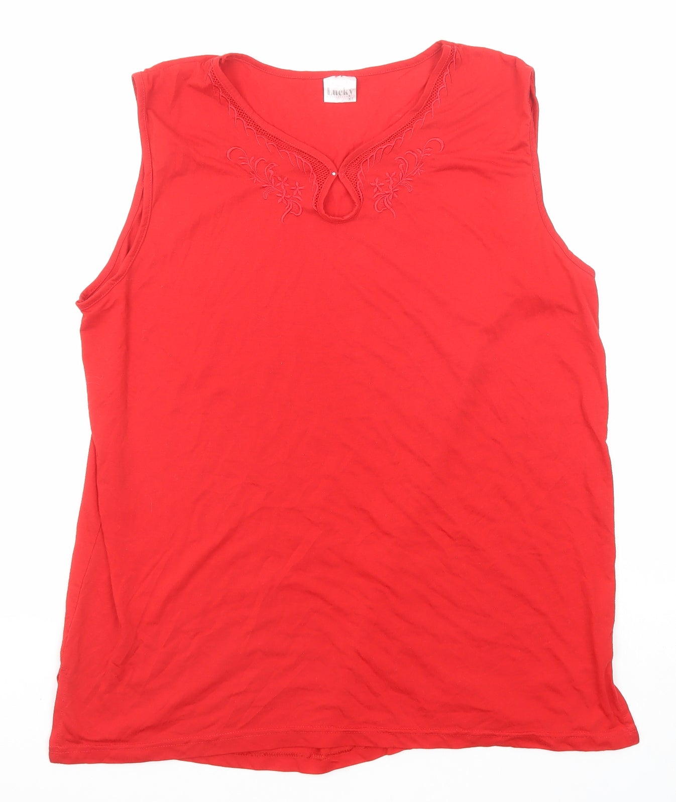Womens UK Size XL Lucky Red Basic Tank