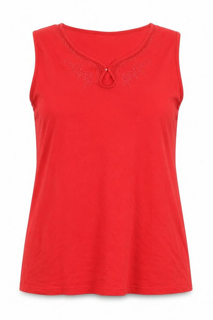 Womens UK Size XL Lucky Red Basic Tank