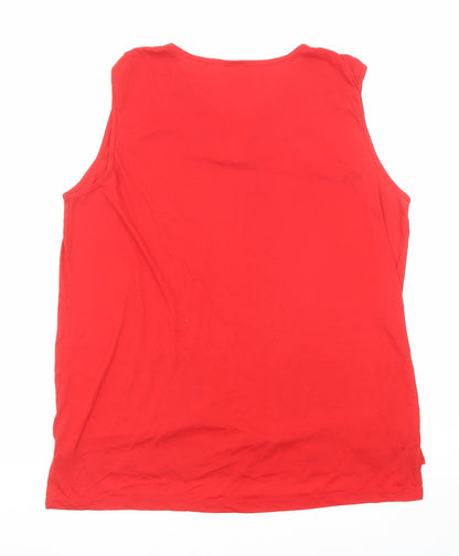 Womens UK Size XL Lucky Red Basic Tank