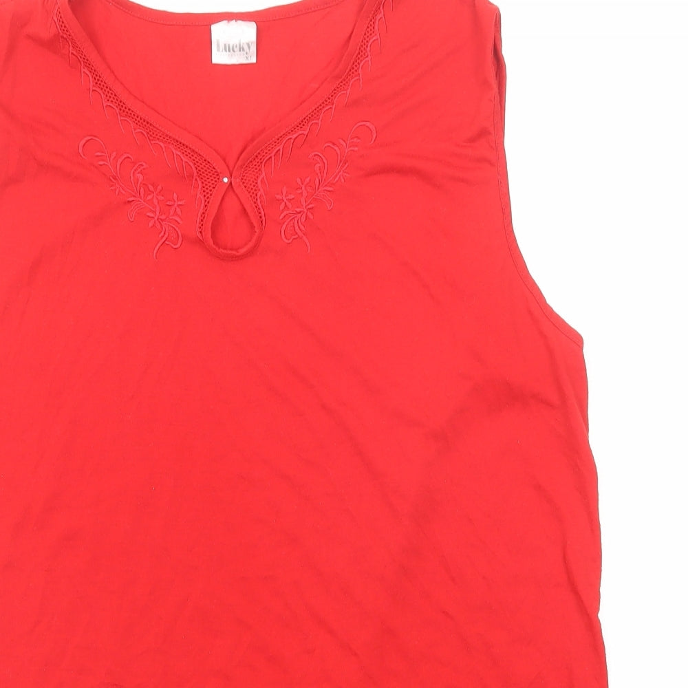 Womens UK Size XL Lucky Red Basic Tank
