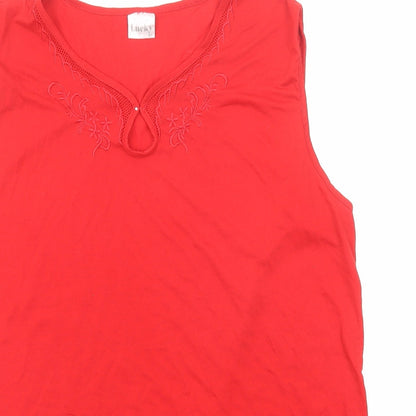 Womens UK Size XL Lucky Red Basic Tank