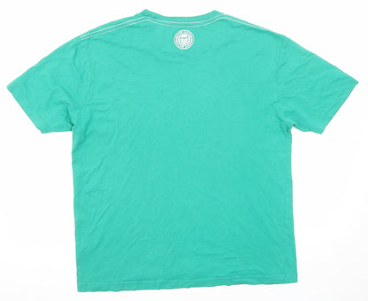 Obscene Clothing Womens Green Cotton Basic T-Shirt Size L Round Neck - Squats? Shots Slogan