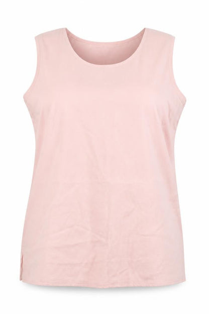 Nice Day Womens Pink Viscose Basic Tank Size 16 Round Neck