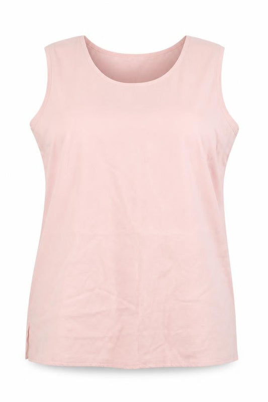 Nice Day Womens Pink Viscose Basic Tank Size 16 Round Neck
