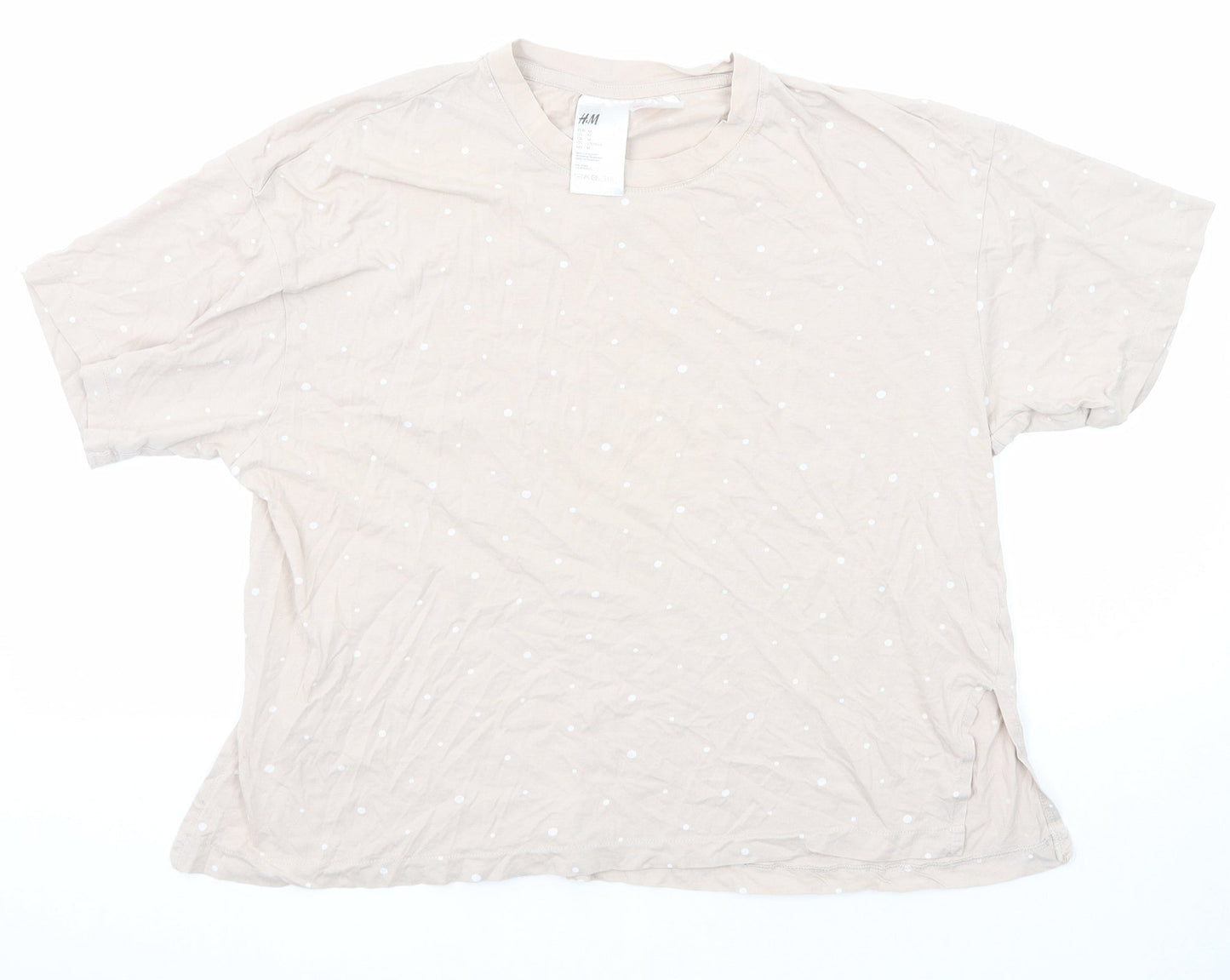 Womens UK Size M H&M Beige Basic T-Shirt