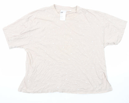 Womens UK Size M H&M Beige Basic T-Shirt