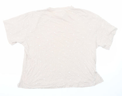 Womens UK Size M H&M Beige Basic T-Shirt